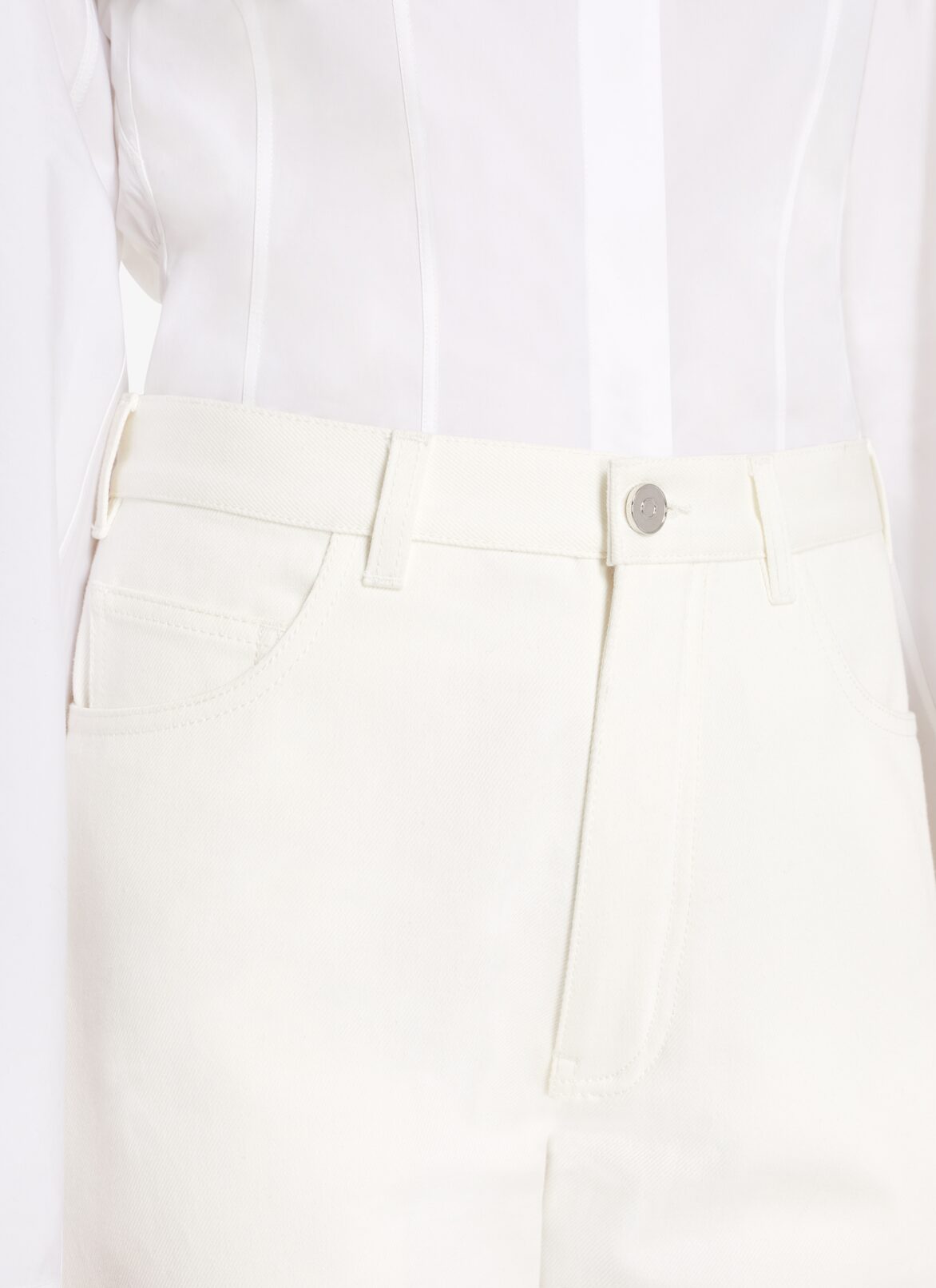 Lover low-waist Jeans in white denim ALAÏA WHITE LOVER LOW-WAIST JEANS IN WHITE DENIM